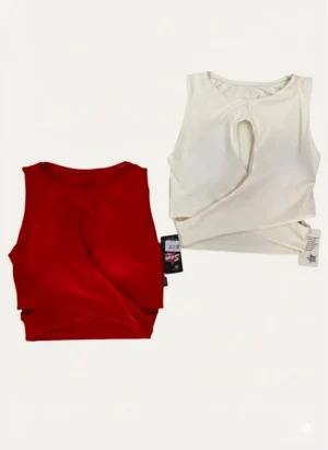 Cropped Suam Sem Manga com Recorte Frontal