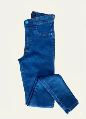 Calça Jeans Maryland com Lycra Tamanho 38 Azul Médio com Detalhes Coloridos