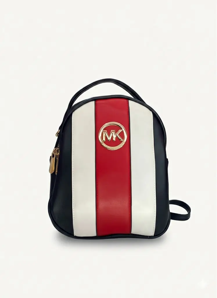 Michael Kors Mini Backpack Couro Tricolor Vermelho Branco Preto Luxo Exclusivo